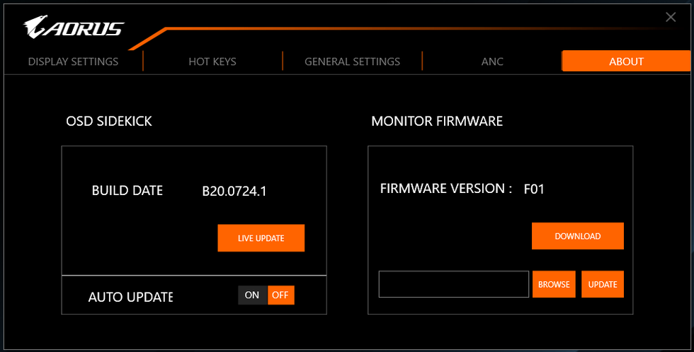 Настройка osd. OSD Sidekick Gigabyte. OSD Sidekick. Gigabyte AORUS fi25f. OSD Gigabyte что это.