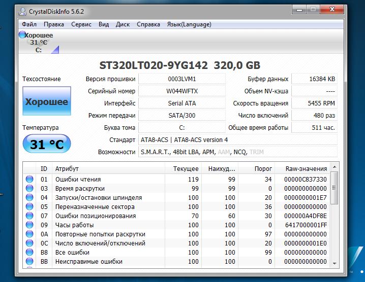 Как проверить сектора hdd. Как узнать емкость жесткого диска на компьютере. HDD переназначенные сектора- 1. Объем жесткого диска. Серийный номер жесткого диска.