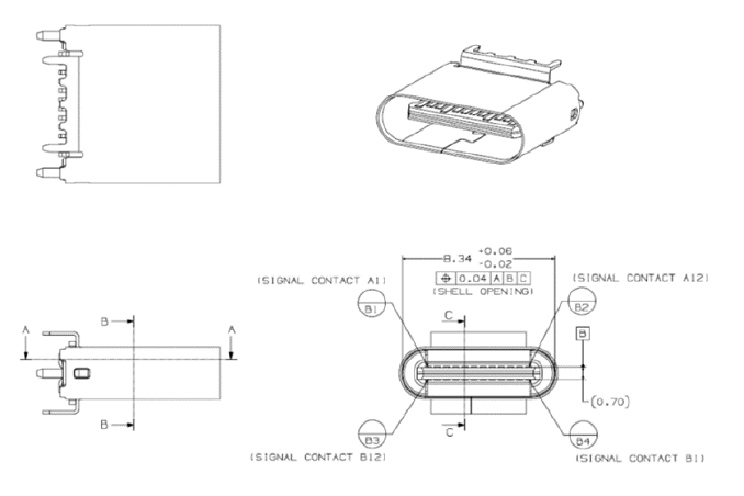 Micro usb разъем чертеж