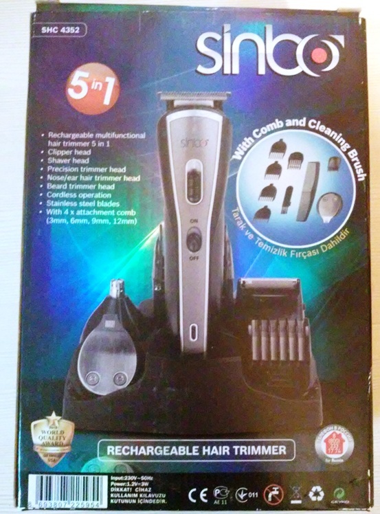 Машинка для стрижки волос sinbo shc-4352 серебристый