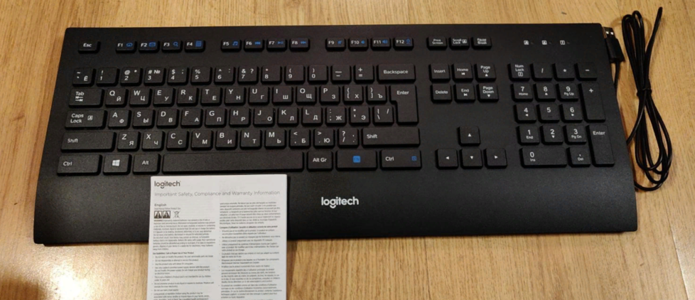 Logitech corded keyboard k280e black usb